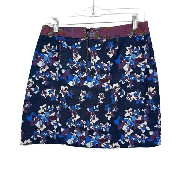Maeve Tapestry Mini Skirt size 4 Purple Blue Floral Anthropologie - Picture 2 of 9